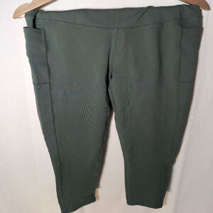 Skechers Green Athletic Pants, Side Pockets, Size Large